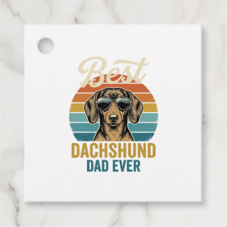 Étiquettes Cadeau Best Dachshund Dad Ever Vintage Dog Shirt Design_1