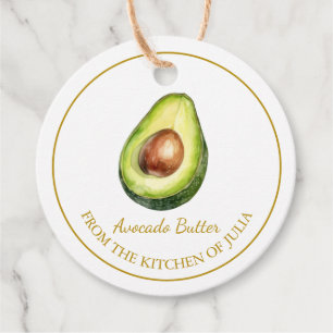 Étiquettes Cadeau Beurre Avocado simple fait maison Hang Tag l Blanc