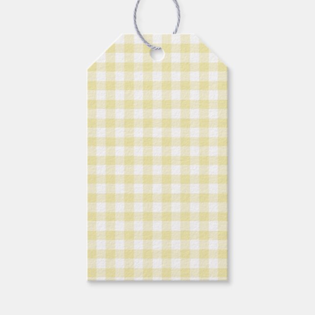 Étiquettes-cadeau Beurre classique En vichy jaune (Devant)