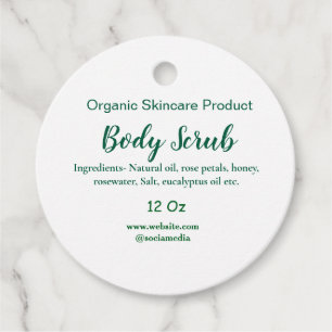 Étiquettes Cadeau Beurre de corps bio vert nature ajouter le nom dan