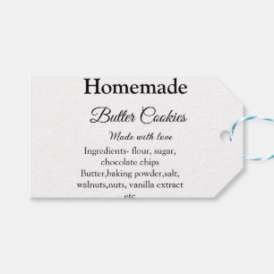 Étiquettes-cadeau Beurre fait maison biscuits faits avec amour ajout