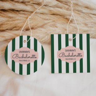 Étiquettes Cadeau Beverly Hills Pink & Green Bachelorette Party