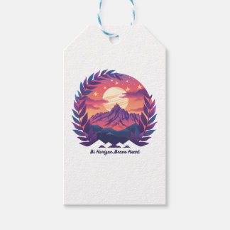 Étiquettes-cadeau Bi Horizon Brave Heart LGBTQ Camping | Bisexual 