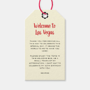 Étiquettes-cadeau Bienvenue à Las Vegas Black Cream Birthday Welcome