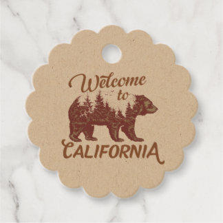 Étiquettes Cadeau Bienvenue à l'ours de Californie