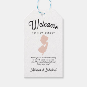 Étiquettes-cadeau Bienvenue à NEW JERSEY Mariage N'IMPORTE QUELLE CO