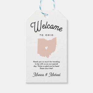 Étiquettes-cadeau Bienvenue à OHIO Mariage N'IMPORTE QUELLE COULEUR 