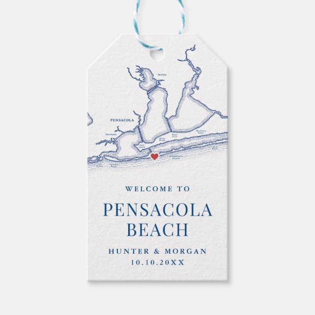 Étiquettes-cadeau Bienvenue à Pensacola Beach Florida Wedding Favor (Devant)