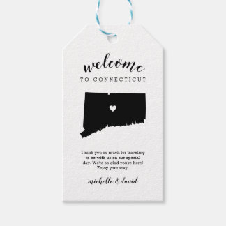 Étiquettes-cadeau Bienvenue au Connecticut | Mariage de calligraphie
