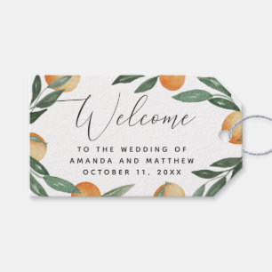 Étiquettes-cadeau Bienvenue au mariage méditerranéen Citron italie