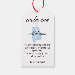 Étiquettes-cadeau Bienvenue en Alabama, personnalisé avec des expres