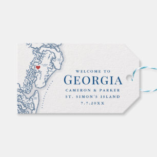 Étiquettes-cadeau Bienvenue en Géorgie Carte Mariage élégant
