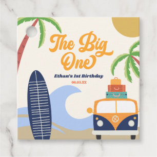 Étiquettes Cadeau Big One Beach Surf 1er anniversaire