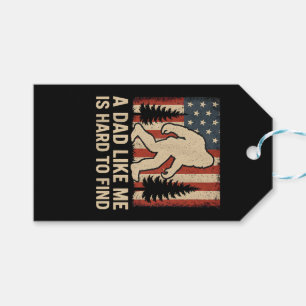 Étiquettes-cadeau Bigfoot Patriotique Un Papa Comme Moi Est Dur à Tr
