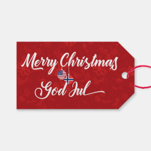 Étiquettes-cadeau Bilingue Norwegian American Holiday Tags