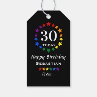 Étiquettes-cadeau Black 30 Aujourd'hui ou n'importe quel âge Pride R