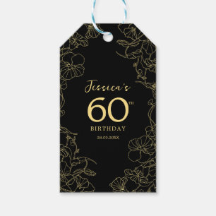 Étiquettes-cadeau Black Gold 60e anniversaire