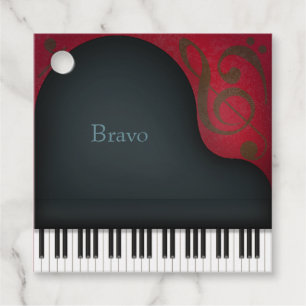 Étiquettes Cadeau Black Grand Piano Élégante Musique Occasion Person