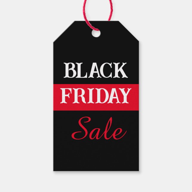 Étiquettes-cadeau Black Vendredi % de réduction de vente (Devant)