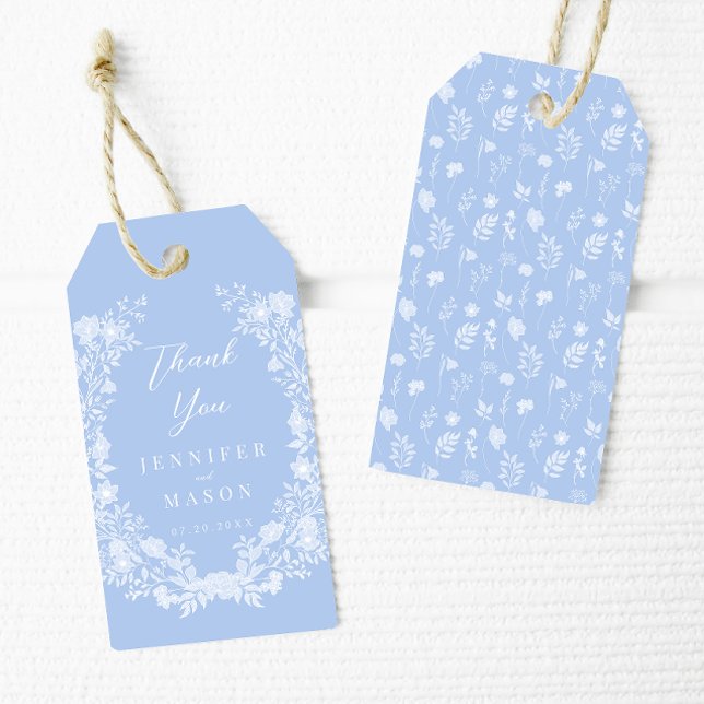 Étiquettes-cadeau Blanc clair blanc boho mariage merci (Créateur téléchargé)