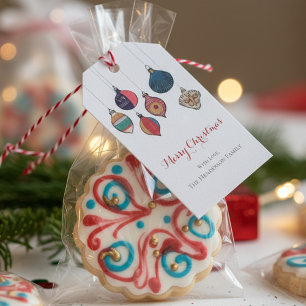 Étiquettes-cadeau Blanc Joyeux Noël Suspendu Vintages objets de Noël