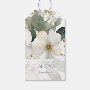 Étiquettes-cadeau BLANCHE   Mariage Merci Magnolia