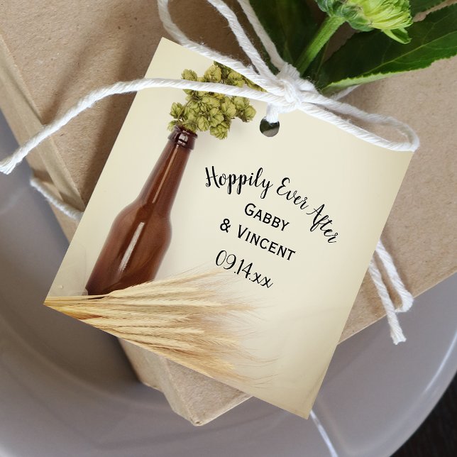 Étiquettes Cadeau Blé de houblon séché Heureusement Jamais après Mar (Créateur téléchargé)