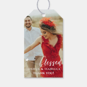 Étiquettes-cadeau Blessed Heart Photo Mariage Bridal Favor tag cadea