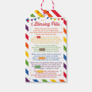 Étiquettes-cadeau Blessing pilules Poem Cadeau Balise