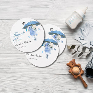 Étiquettes Cadeau Bleu Avril Douches Apporter Mai Baby shower Fleur
