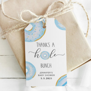 Étiquettes-cadeau Bleu beigne grâce à un tas de trous