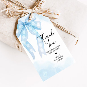 Étiquettes-cadeau Bleu Bow Little Boo Baby shower Favoriser les étiq
