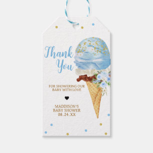 Étiquettes-cadeau Bleu crème glacée Baby shower Favoriser les étique