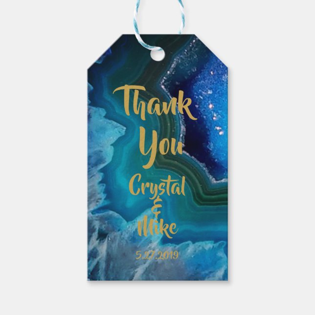 Étiquettes-cadeau Bleu cristal (Devant)