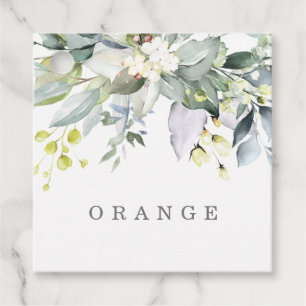 Étiquettes Cadeau Bleu Dusty Florals Buffet Boisson Tags