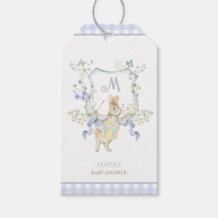 Étiquettes-cadeau Bleu En vichy Peter le Baby shower Rabbit MUTED BL