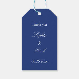 Étiquettes-cadeau Bleu foncé Mariage Favor Merci Tags cadeaux