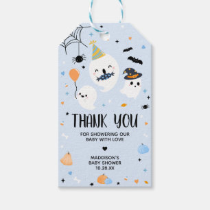 Étiquettes-cadeau Bleu Halloween Petit Boo Baby shower Favoriser Tag