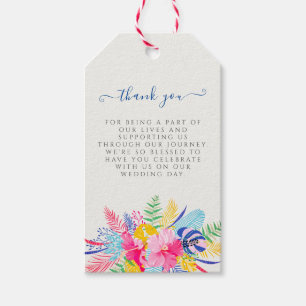 Étiquettes-cadeau Bleu marine Rose sauvage Forêt tropicale Épinard M