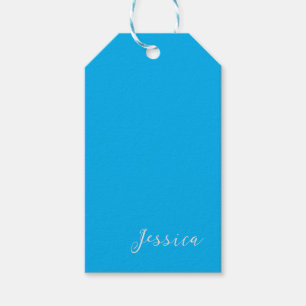 Étiquettes-cadeau Bleu Moderne Élégant Simple Professionnel Nom