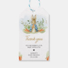 Bleu Peter Rabbit Baby shower Favoriser Tags