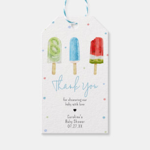 Étiquettes-cadeau Bleu Popsicle Baby shower Favoriser Tags