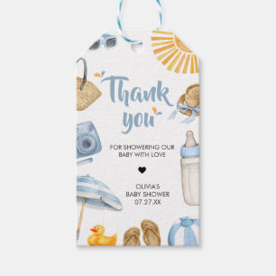 Étiquettes-cadeau Bleu Splish Splash Baby shower Favoriser les étiqu