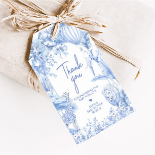 Étiquettes-cadeau Bleu Toile Safari Baby shower Favoriser Tags
