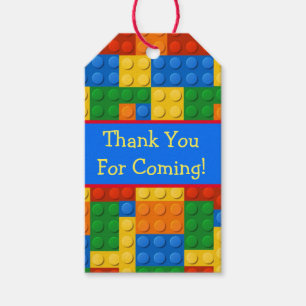 Étiquettes-cadeau Blocs colorés Merci d'anniversaire