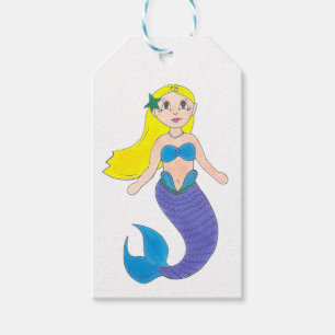 Étiquettes-cadeau Blonde natation Sirène Anniversaire fête Splash