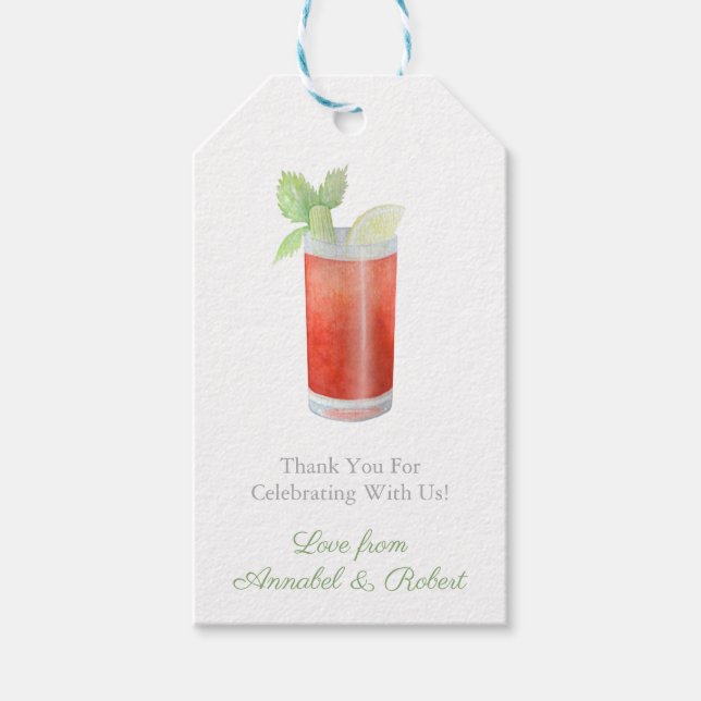 Étiquettes-cadeau Bloody Mary Cocktail Ingrédients Kit Douche Favori (Devant)