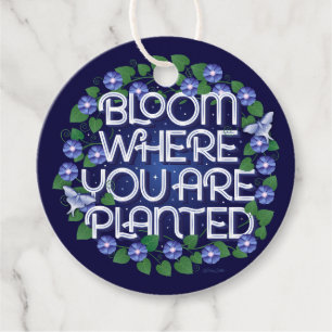 Étiquettes Cadeau Bloom Où Vous Êtes Plantée Onglet Cadeaux Arrondis