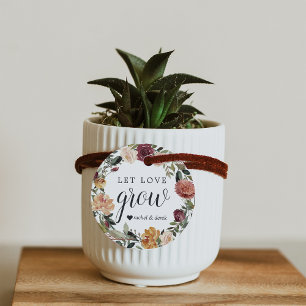 Étiquettes Cadeau Bloom rustique "Laisser l'amour grandir" Plante