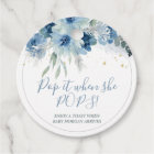 Blue Boho Floral Baby shower Pop It Favoriser Tags